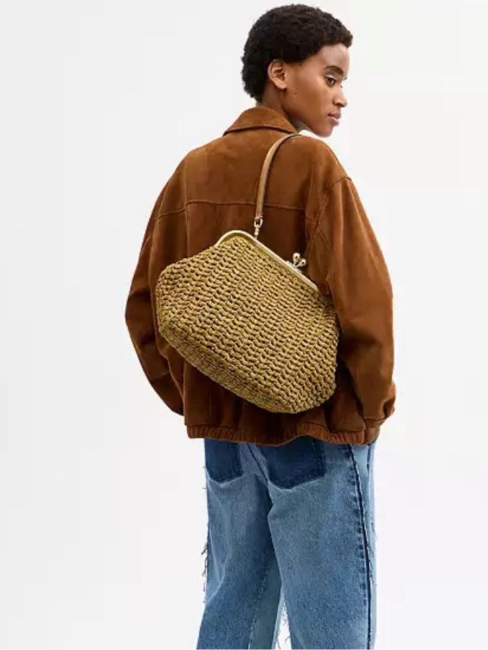 NWT Coach KISS LOCK Frame Bag 27 “Cashin Carry” Beautiful & Neutral Deep Mustard - Picture 5 of 12